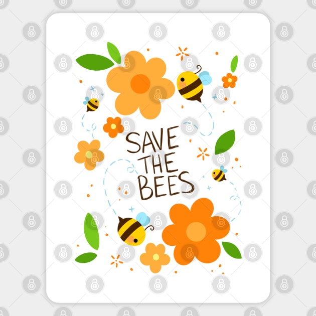 Save the Bees Magnet by Lobomaravilha